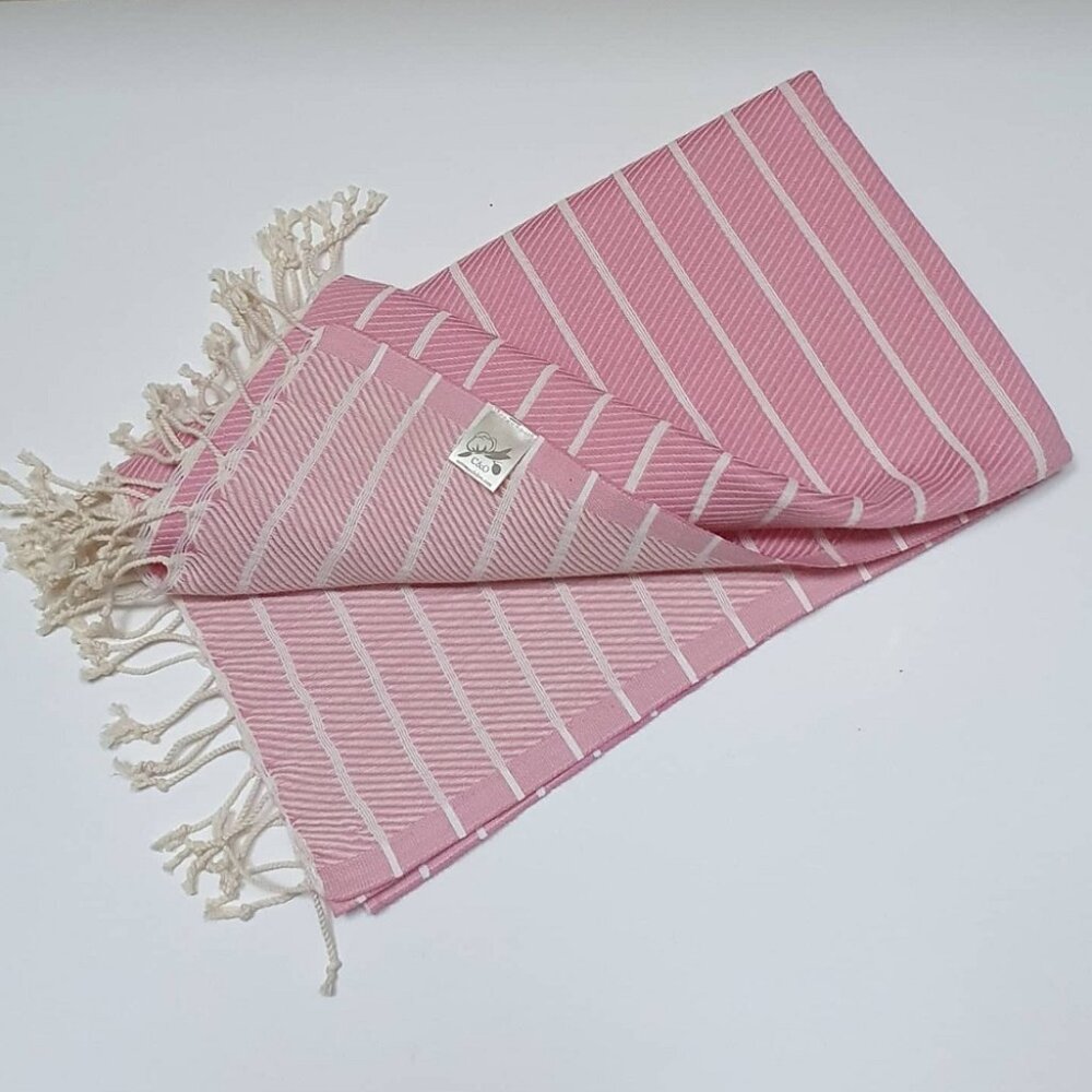 Pink Toros 100% Turkish Cotton Hammam Towel